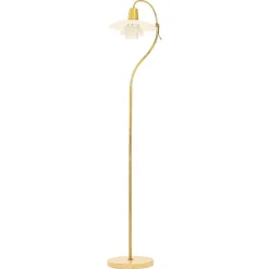 Pamono Floor Lamp in Bronze and Brass with Glass Shades attributed to Poul Henningsen, 1940s> Floor Lamps
