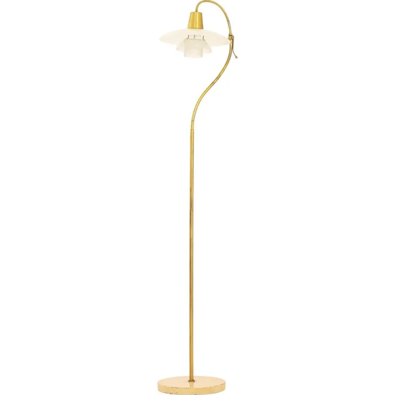 Pamono Floor Lamp in Bronze and Brass with Glass Shades attributed to Poul Henningsen, 1940s> Floor Lamps