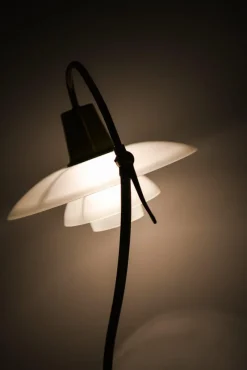 Pamono Floor Lamp in Bronze and Brass with Glass Shades attributed to Poul Henningsen, 1940s><noscript><img width=