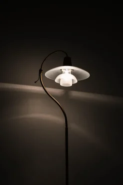 Pamono Floor Lamp in Bronze and Brass with Glass Shades attributed to Poul Henningsen, 1940s><noscript><img width=