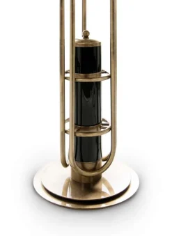 Clearance Pamono Floor Lamp in Copper with Black Globes