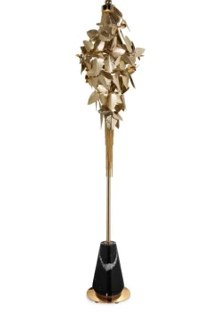 Pamono Floor Lamp in Gold-Plated Brass, Marble and Swarovski Crystals> Floor Lamps