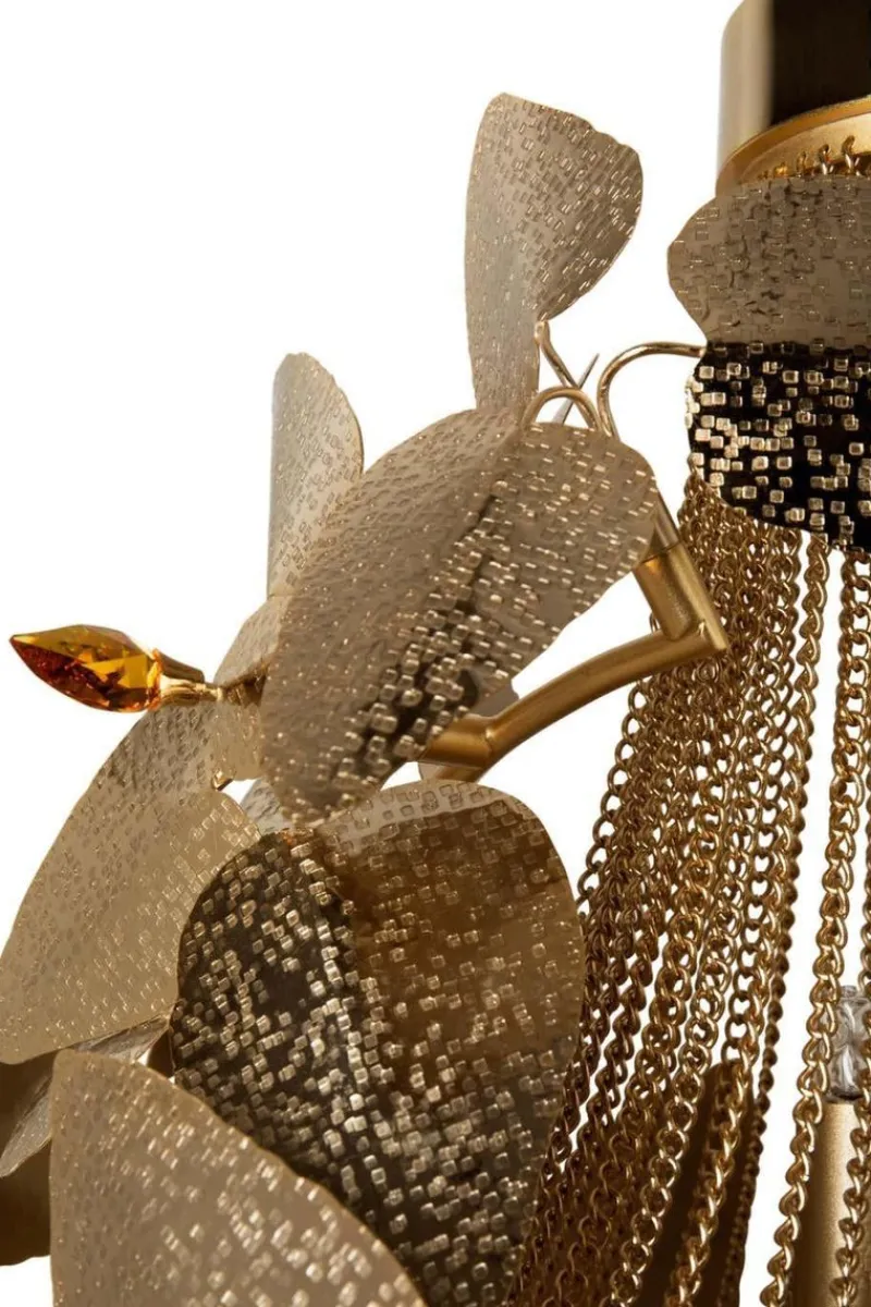 Pamono Floor Lamp in Gold-Plated Brass, Marble and Swarovski Crystals> Floor Lamps