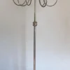 Pamono Floor Lamp in Silver Metal and Brass with 6 Arms, 1920s> Floor Lamps