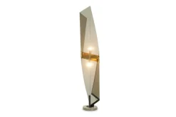 Pamono Floor Lamp in Smoked Folded Acrylic Glass by Giuseppe Calonaci, 1970s><noscript><img width=