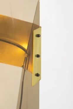 Pamono Floor Lamp in Smoked Folded Acrylic Glass by Giuseppe Calonaci, 1970s><noscript><img width=