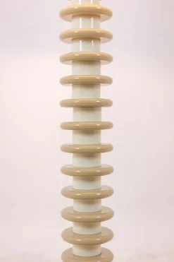 Pamono Floor Lamp in White and Beige Lacquered Wood by Ettore Sottsass, 1990s><noscript><img width=