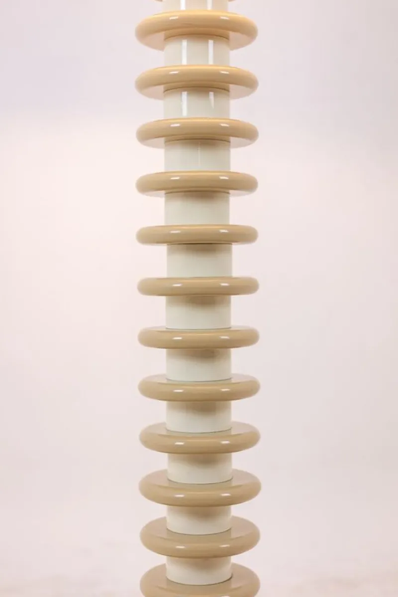 Pamono Floor Lamp in White and Beige Lacquered Wood by Ettore Sottsass, 1990s> Floor Lamps