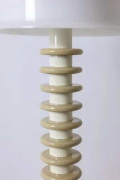 Pamono Floor Lamp in White and Beige Lacquered Wood by Ettore Sottsass, 1990s><noscript><img width=