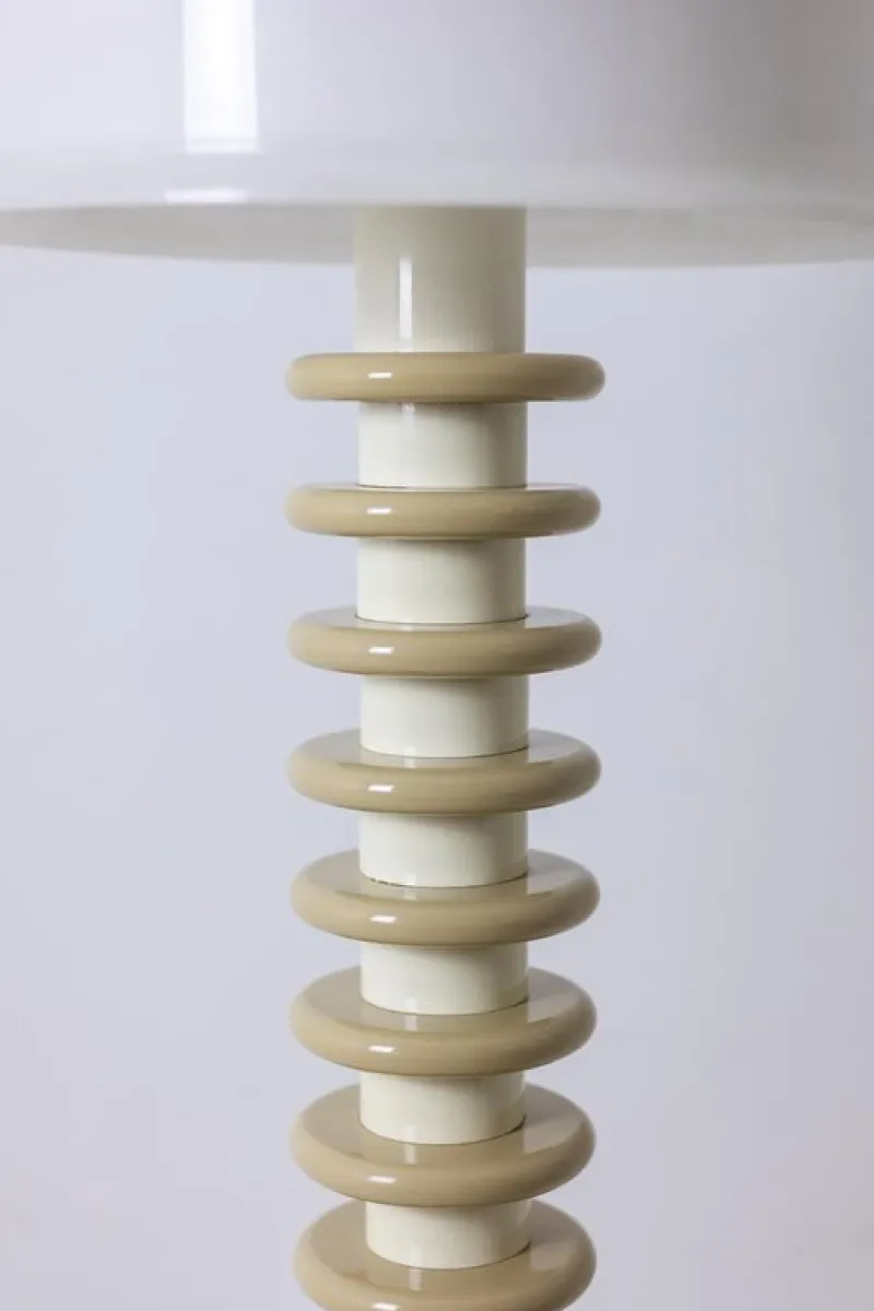 Pamono Floor Lamp in White and Beige Lacquered Wood by Ettore Sottsass, 1990s> Floor Lamps
