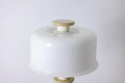 Pamono Floor Lamp in White and Beige Lacquered Wood by Ettore Sottsass, 1990s><noscript><img width=