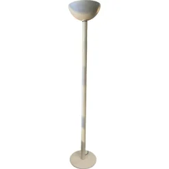 Pamono Floor Lamp in White Enameled Metal from Luce, 1970s> Floor Lamps