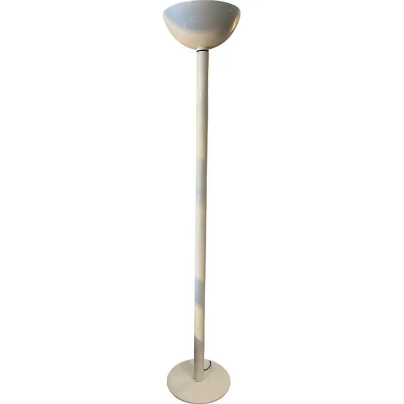 Pamono Floor Lamp in White Enameled Metal from Luce, 1970s> Floor Lamps