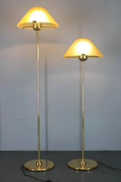 Pamono Floor Lamps in Brass Finish from VeArt,1980s, Set of 2