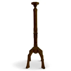 Pamono Floor-Standing Pricket Candleholder in Carved Oak, 1890s> Candleholders