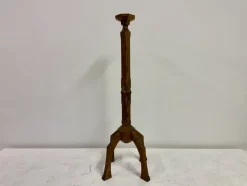 Pamono Floor-Standing Pricket Candleholder in Carved Oak, 1890s><noscript><img width=