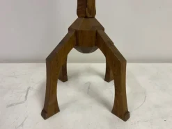 Pamono Floor-Standing Pricket Candleholder in Carved Oak, 1890s><noscript><img width=