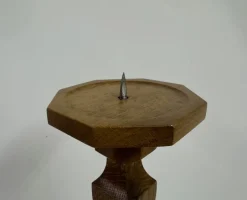 Pamono Floor-Standing Pricket Candleholder in Carved Oak, 1890s><noscript><img width=