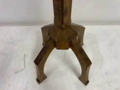 Pamono Floor-Standing Pricket Candleholder in Carved Oak, 1890s><noscript><img width=