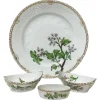 Pamono Flora Danica Porcelain Set by Bing & Grøndahl, Denmark, 1920s, Set of 4> Dinner Plates & Bowls