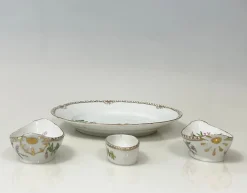 Pamono Flora Danica Porcelain Set by Bing & Grøndahl, Denmark, 1920s, Set of 4><noscript><img width=