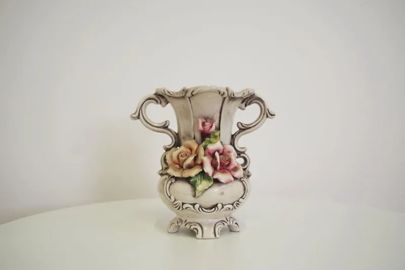 Pamono Floral Pitcher from Capodimonte, 1940s> Vases