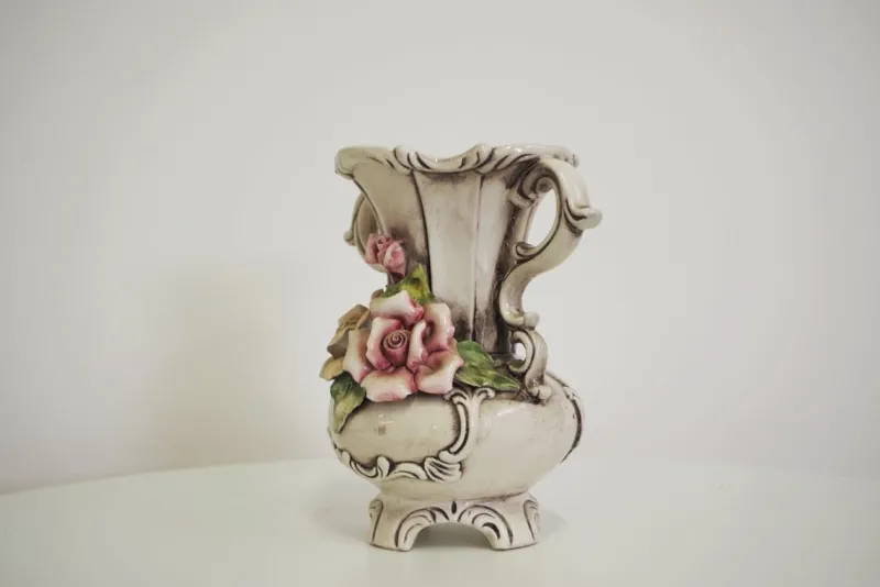 Pamono Floral Pitcher from Capodimonte, 1940s> Vases