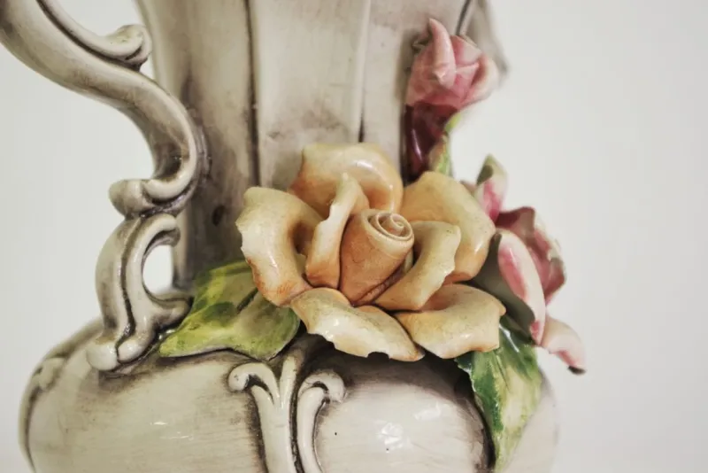 Pamono Floral Pitcher from Capodimonte, 1940s> Vases