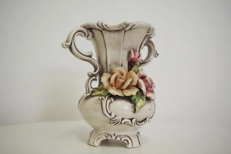 Pamono Floral Pitcher from Capodimonte, 1940s> Vases