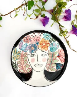 Discount Pamono Floral Woman Plate from Dalila Chessa