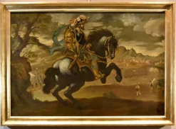 Pamono Florentine Artist, Portrait of Knight Pietro Strozzi, 1600s-1700s, Oil on Canvas, Framed> Old Masters