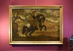 Pamono Florentine Artist, Portrait of Knight Pietro Strozzi, 1600s-1700s, Oil on Canvas, Framed><noscript><img width=
