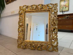 Pamono Florentine Mirror with Acanthus Leaf Carving Wood, 1890s><noscript><img width=
