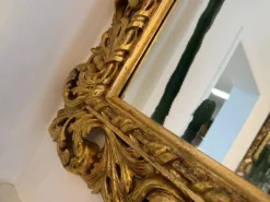Pamono Florentine Mirror with Acanthus Leaf Carving Wood, 1890s><noscript><img width=