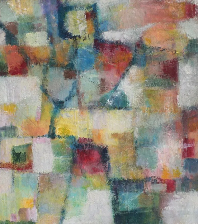 Hot Pamono Florentine School Artist, Abstraction in Colour, 1980s-1990s, Acrylic on Canvas, Framed