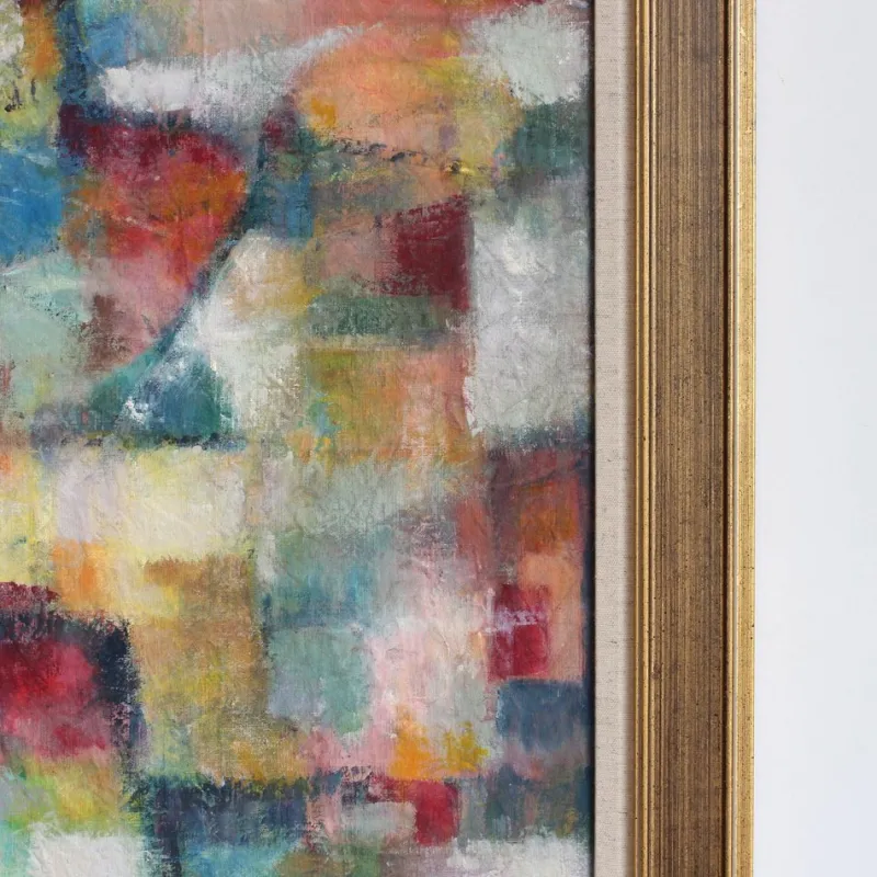 Hot Pamono Florentine School Artist, Abstraction in Colour, 1980s-1990s, Acrylic on Canvas, Framed