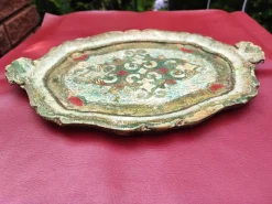 Pamono Florentine Wooden Tray, 1970s> Trays