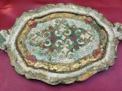 Pamono Florentine Wooden Tray, 1970s> Trays