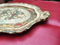Pamono Florentine Wooden Tray, 1970s><noscript><img width=