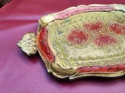 Pamono Florentine Wooden Tray, 1970s><noscript><img width=