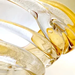 Pamono Flounder Centerpiece in Amber Murano Glass and Crystal with Gold Details from YourMurano><noscript><img width=