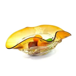 Pamono Flounder Centerpiece in Amber Murano Glass and Crystal with Gold Details from YourMurano><noscript><img width=