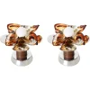 Best Pamono Flower Murano Glass Table Lamps in Chrome and Leather from Mazzega, 1970s, Set of 2