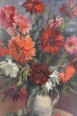 Hot Pamono Flower Painting by Capon Georges Louis Emile, 1930s