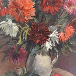 Hot Pamono Flower Painting by Capon Georges Louis Emile, 1930s