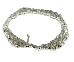 Outlet Pamono Flower Themed White Gold Bracelet with White Diamonds