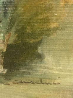 Hot Pamono Flowers, Oil Painting on Canvas, 20th Century