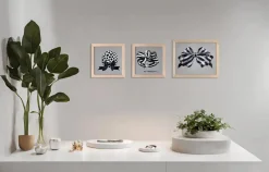 Pamono Fluffy Ribbon Painting Black & WHite Striped Bow, Minimal Elegant With Frame><noscript><img width=