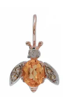 Pamono Fly Earrings in Rose Gold and Silver with Topazs and Diamonds, Set of 2> Earrings