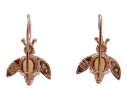 Pamono Fly Earrings in Rose Gold and Silver with Topazs and Diamonds, Set of 2><noscript><img width=